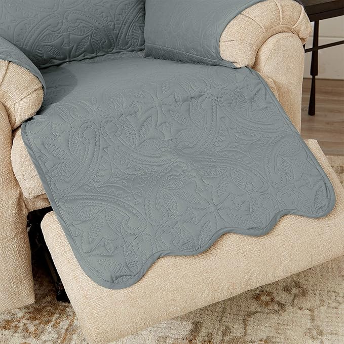 Medallion Stitched Solid Furniture Protector Stain Resistant Durable Furniture - Image 2