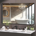 Hasipu Black Bathroom Mirror for Wall, 60 x 36 Inch Metal Framed Bathroom by Whatssuitableisthebest