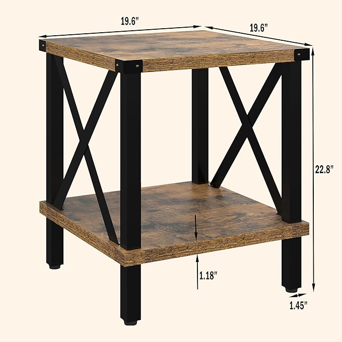 Large End Table Farmhouse Side Table Industrial Style Sofa Table Coffee Table - Image 3