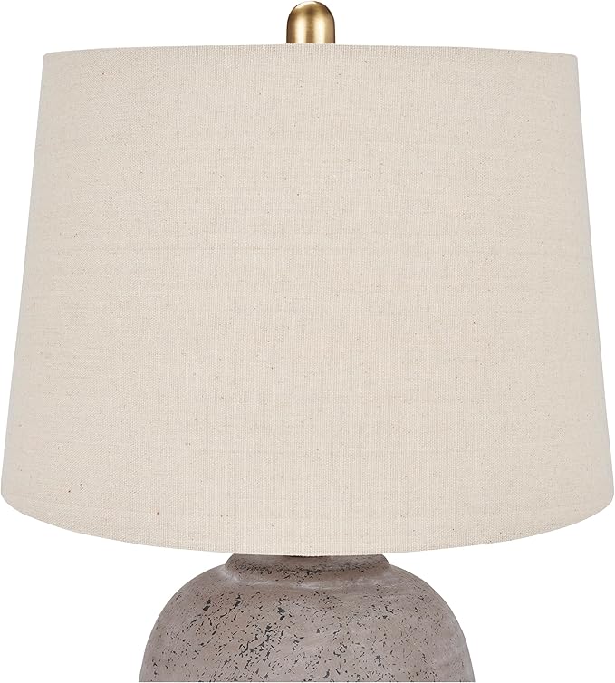 Nourison Home 23" Greyish Brown Earth Tone Rustic Farmhouse Ceramic Table Lamp - Image 6