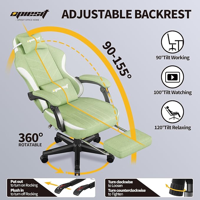 Gaming Chair, Fabric Computer Chair - Image 4