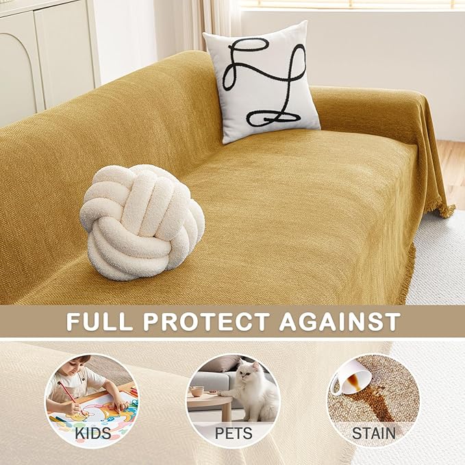 hyha Couch Cover for Dogs, Boho Sofa Covers for 3 Cushion Couch Washable - Image 3