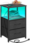 TUTOTAK LED End Table with Charging Station, Night Stand, Side Table with 2 USB by WelcometotheTUTOTAKHome
