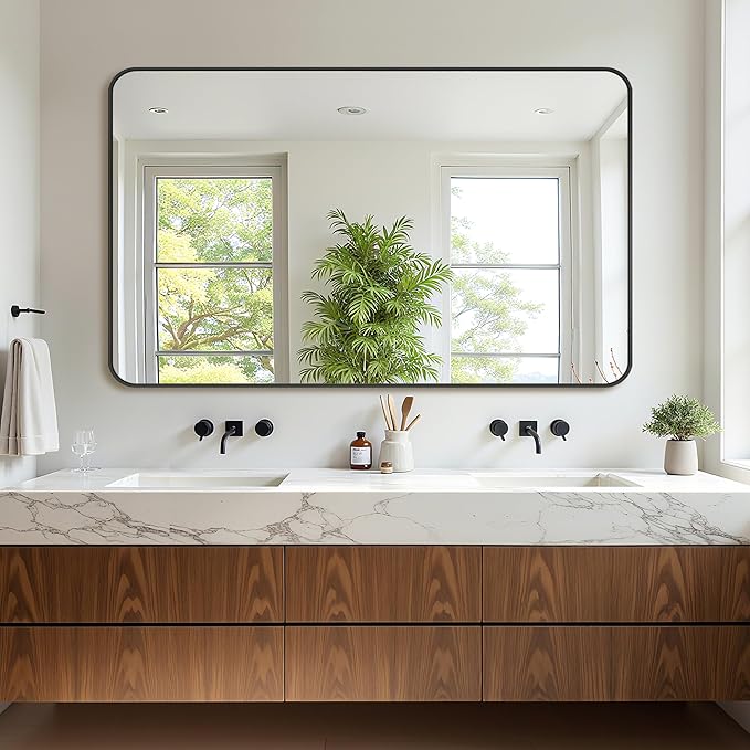 Bathroom Mirror 60" x 36", Large Rectangle Wall Mirror, Entryway Decor - Image 2