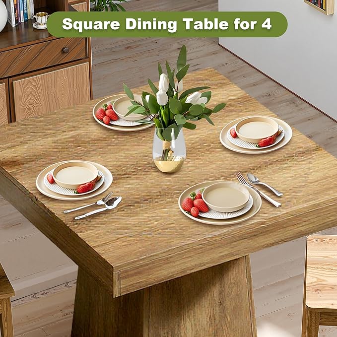 NicBex Square Dining Table for 4, 31.5" Farmhouse Dinner Table Small Dining - Image 5