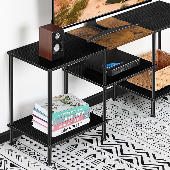 50 Inch TV Stands for Living Room Black Entertainment Center - Image 3