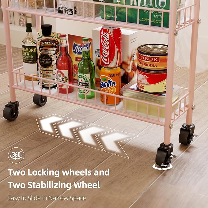 6-Tier Slim Storage Cart, Rolling Kitchen Cart - Image 5