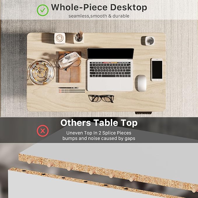 JOY worker Small Electric Standing Desk, Light Walnut Sit to Stand Workstation - Image 4