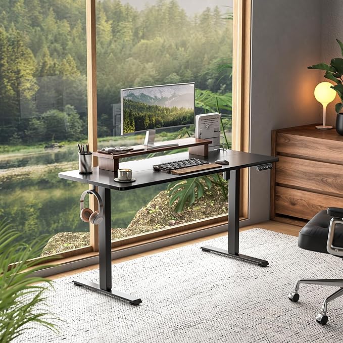 Veken 55 Inch Large Electric Standing Desk, 4 Memory Heights Adjustable - Image 2