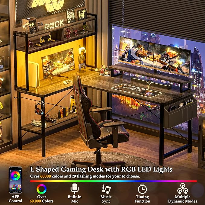Aheaplus L Shaped Gaming Desk - Image 4