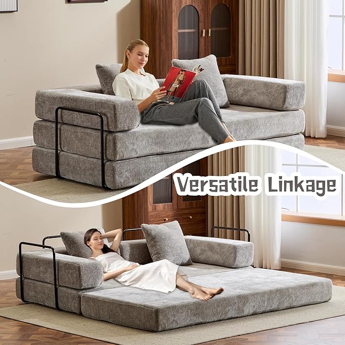 Convertible Sofa Bed, Compression Futon Sofa - Image 7