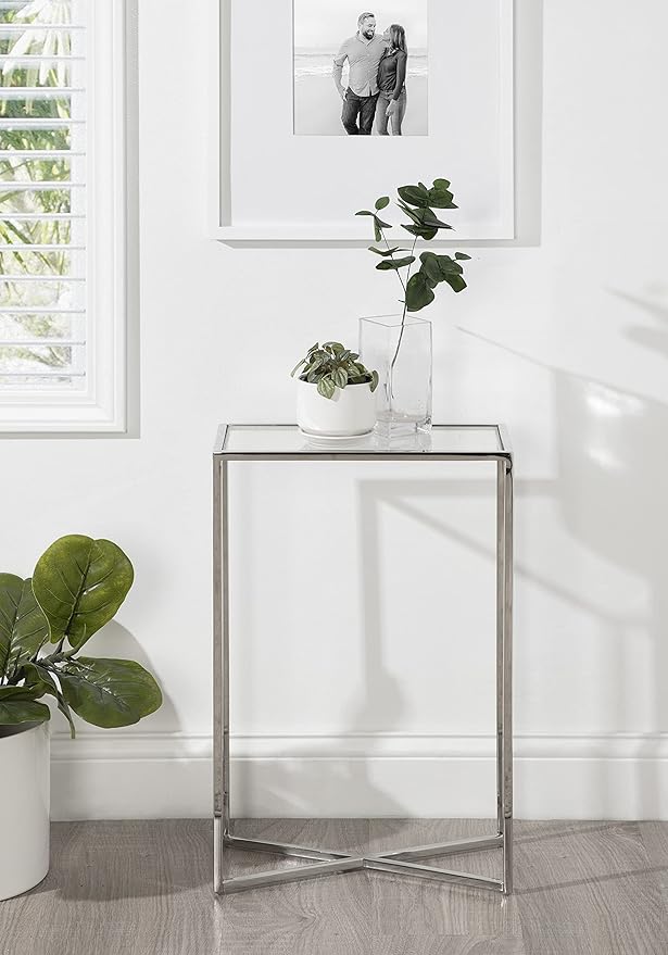 Kate and Laurel Jaspur Modern Slim End Table, Decorative Glam Side Table - Image 2