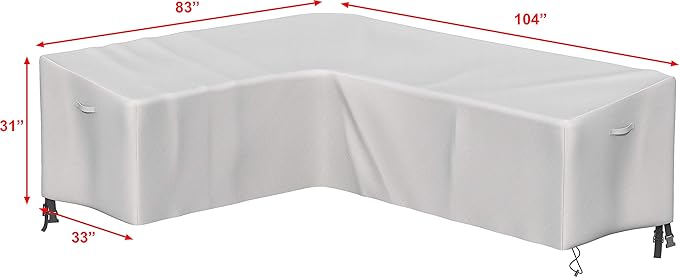 Simple Houseware Outdoor Patio Sectional Sofa Cover, Left-Facing - Image 3