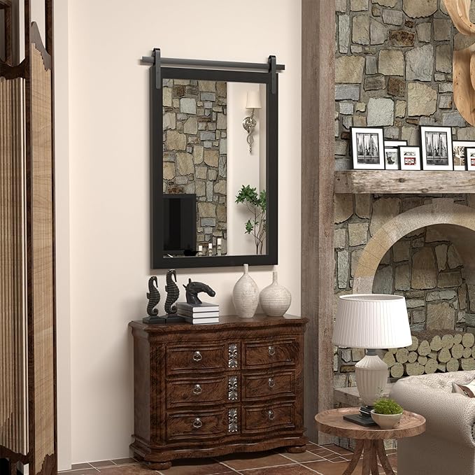 Black Farmhouse Mirror - Image 9