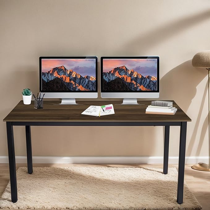 55 inch Large Computer Desk Wood, Modern Simple Style Desk by GLGLOBALLIFE--Abrandthatyoucantrust