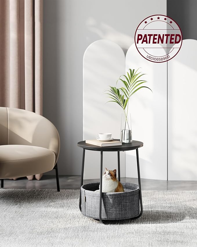 VASAGLE Small Round Side End Table, Modern Nightstand - Image 5