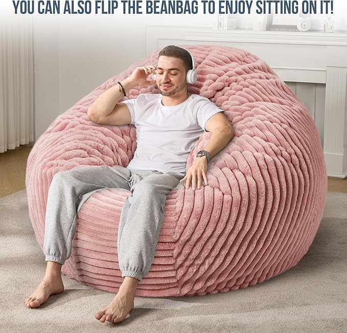 Hobestluk 6ft Bean Bag Chairs for Adults Large Beanbag Chair - Image 5