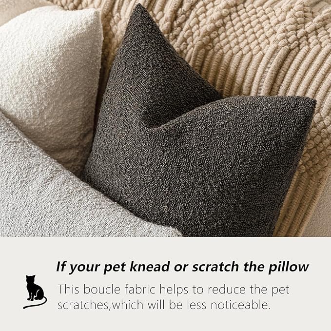 Foindtower Pack of 2 Textured Boucle Throw Pillow Covers Accent Solid - Image 4