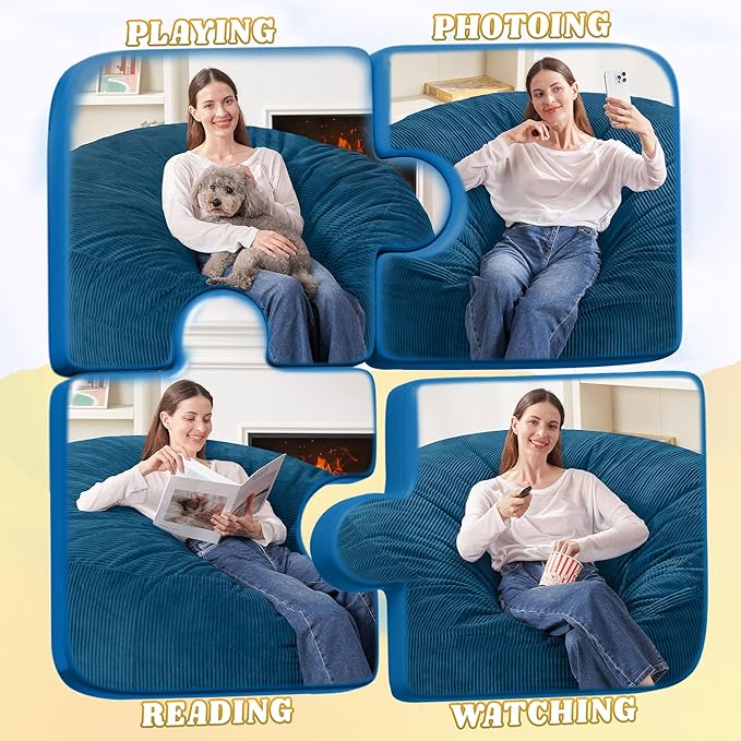 HABUTWAY 4FT Bean Bag Chair, Giant Bean Bag Chairs - Image 4