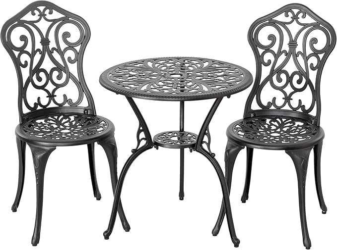 NUU GARDEN 3 Pieces Patio Bistro Set, Round Table by NUUGARDENCORPORATION