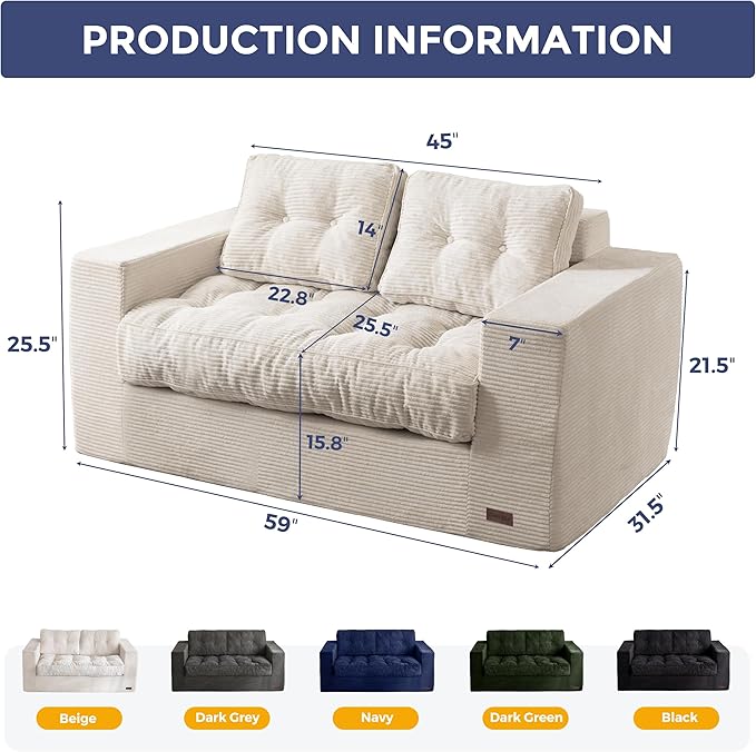 MAXYOYO Bean Bag Chair for Adults, Upholstered Floor Sofa - Image 2