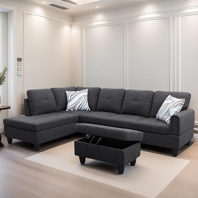 L Shaped Sectional Couches for Living Room, Modern Modular Sectional Sofa by FONTOI
