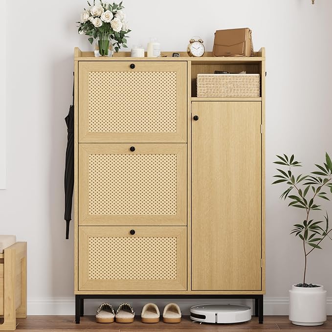 GarveeHome Shoe Cabinet Rattan - Image 3