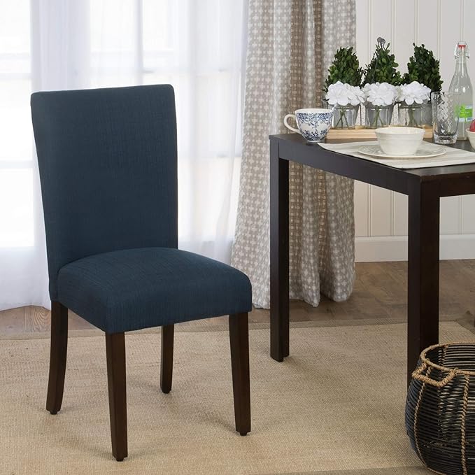 HomePop Parsons Classic Upholstered Accent Dining Chair, Single Pack, Dark Blue - Image 2