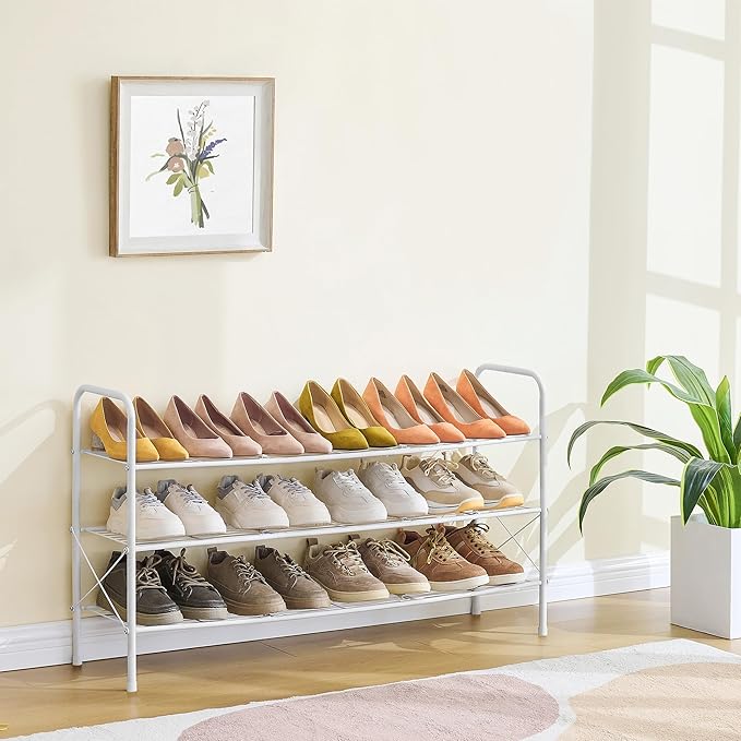 Hoctieon 3 Tier Mesh Style Shoe Rack, Entryway Shoe Shelf, Shoe Storage - Image 8