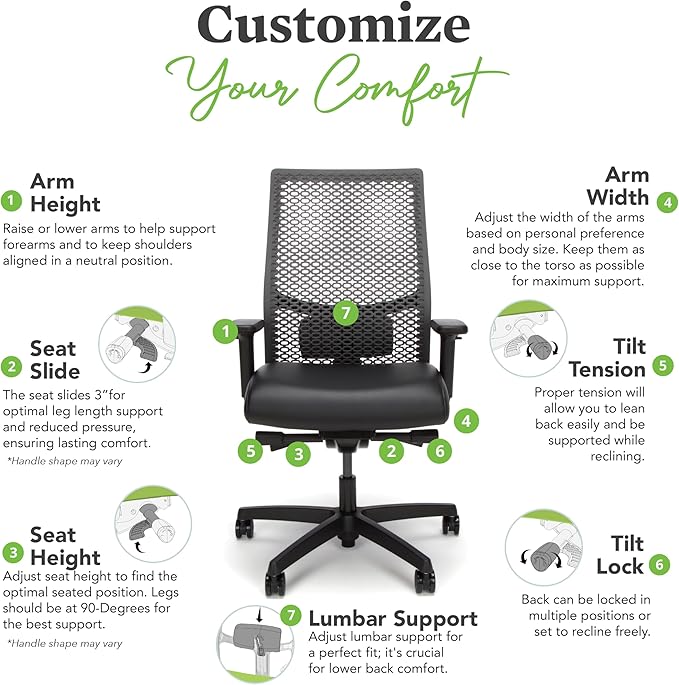 HON Ignition 2.0 ReActiv Ergonomic Office Chair, Synchro-Tilt Recline, - Image 6