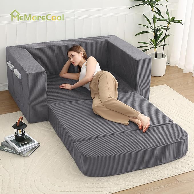 MeMoreCool Convertible Sofa Bed, Pull Out Loveseat Sleeper Sofa, Small Boneless - Image 7