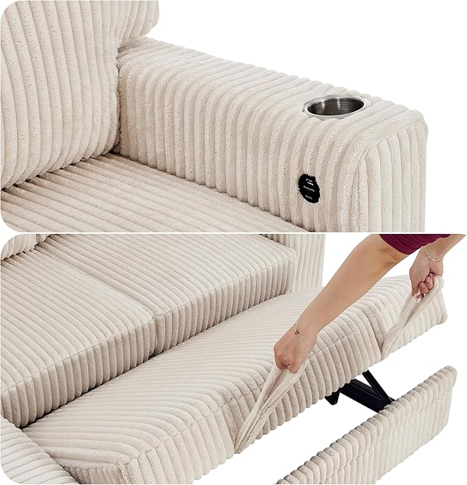 Couch, L-Shaped Sleeper Sofa - Image 4