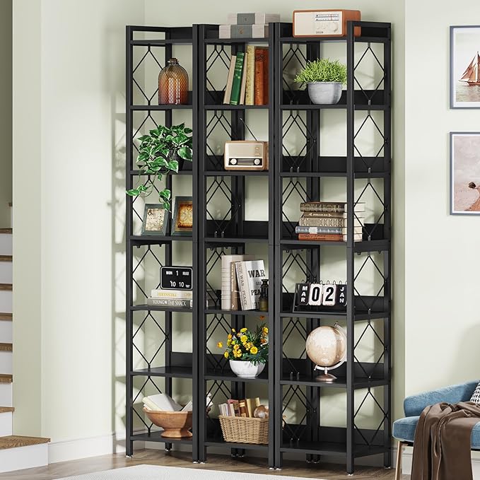 Tribesigns 78.7 Inch Extra Tall Narrow Bookshelf, 7 Tier Skinny Bookcase - Image 3