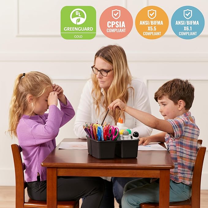 ECR4Kids 24in x 36in Rectangular Hardwood Table and Chair Set, 12in Seat Height - Image 6