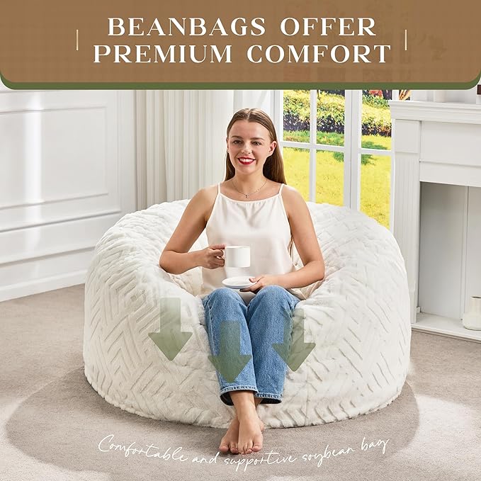 Hobestluk Bean Bag Chairs Adults Beanbag Chair - Image 6