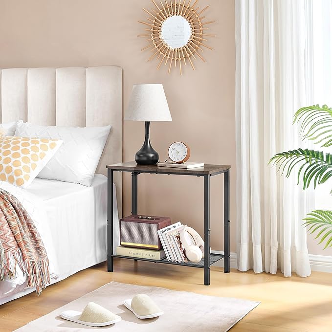 Hoctieon 2 Tier End Table, Sofa Side Table, Narrow Side Table - Image 8