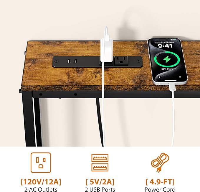 GRLEAF L Shaped Narrow Console Table - Image 6