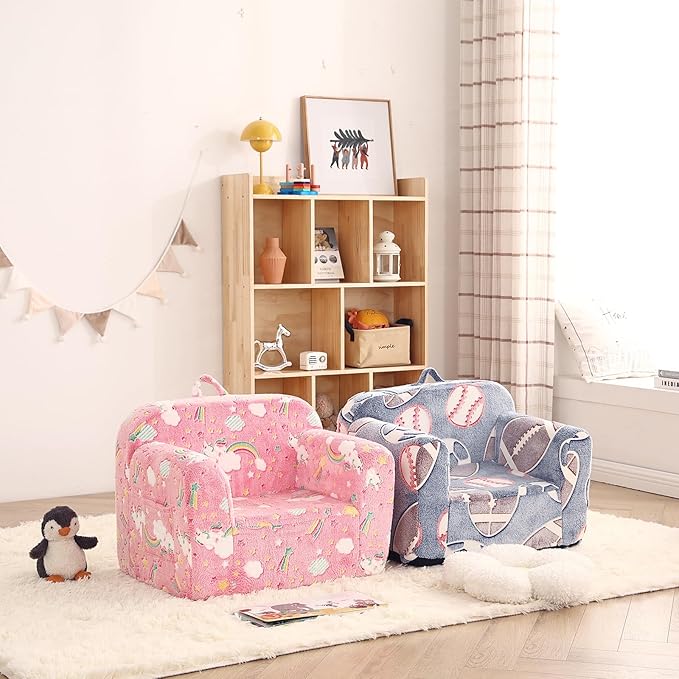 Toddler Chair Plush Kids Couch, Comfy Kids Sofa Toddler Lounger Chair - Image 8