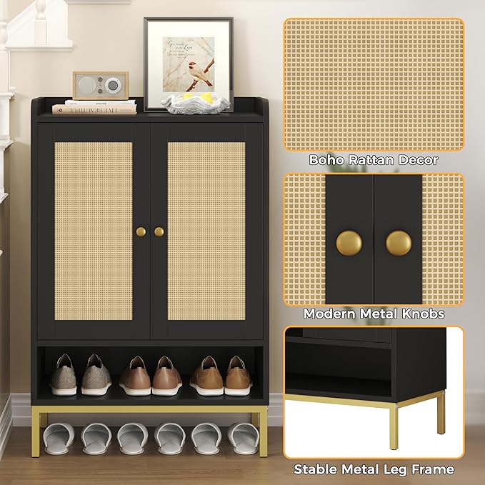Rattan Shoe Cabinet Storage for Entryway, Shoe Cabinet - Image 7