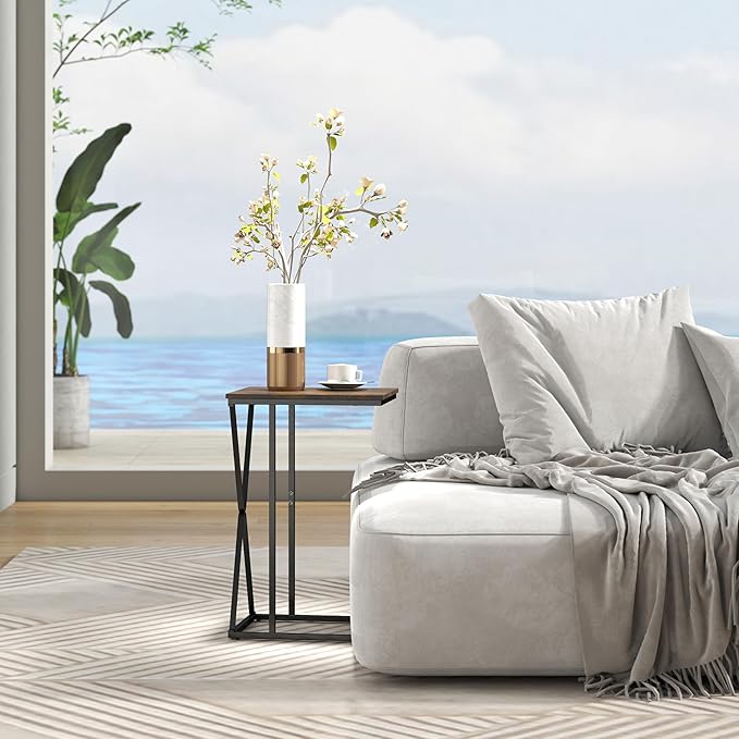 Manora TV Dinner Tray Table, C Shaped End Table - Image 9