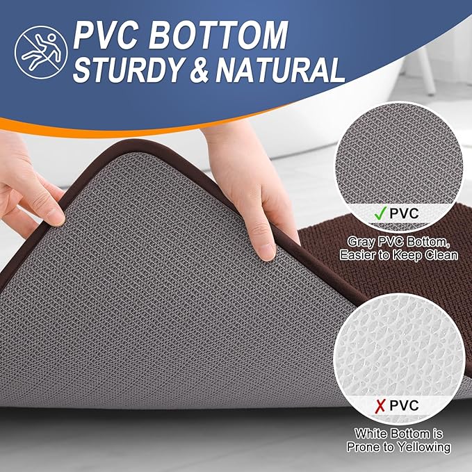 OLANLY Thick Memory Foam Bath Mat Rug 70x24, Extra Soft Absorbent Bathroom Rug - Image 4