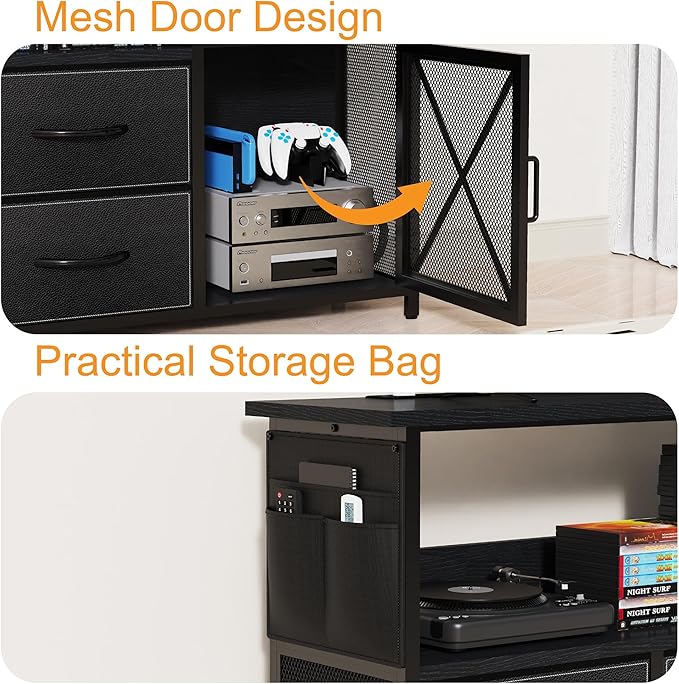 Dresser for Bedroom with LED Lights, TV Stand with Charging Station for 50 inch - Image 8