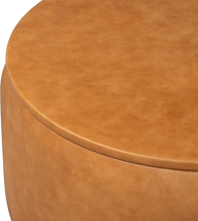 POLY & BARK Herve Storage Ottoman in Cognac Tan - Image 9
