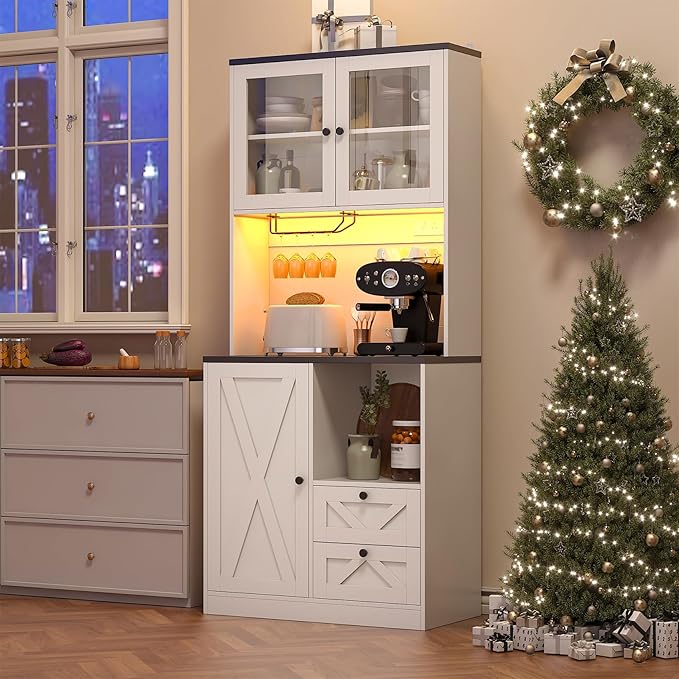 71" Tall Coffee Bar Cabinet - Image 7