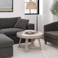 Plank+Beam Classic Round Coffee Table, 30 Inch Farmhouse Coffee Table, Rustic by PlankBeam