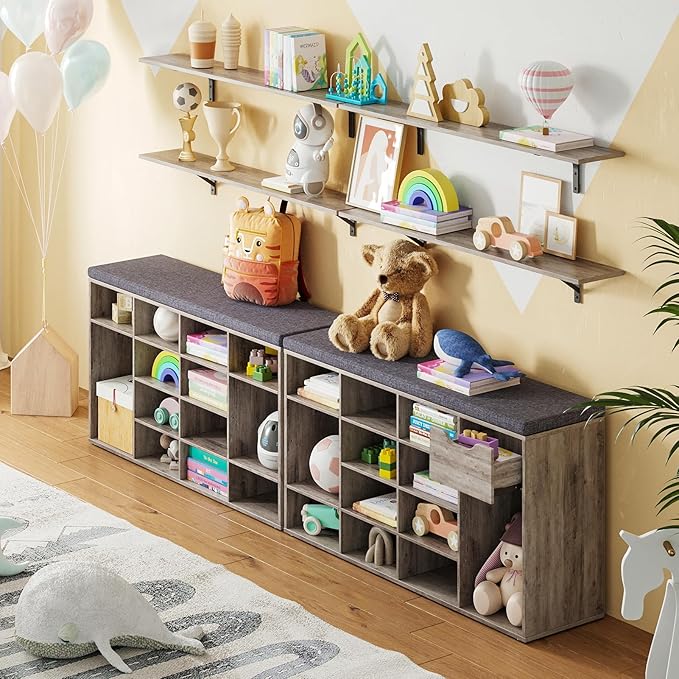 DINZI LVJ Shoe Bench, Entryway Storage Bench - Image 5