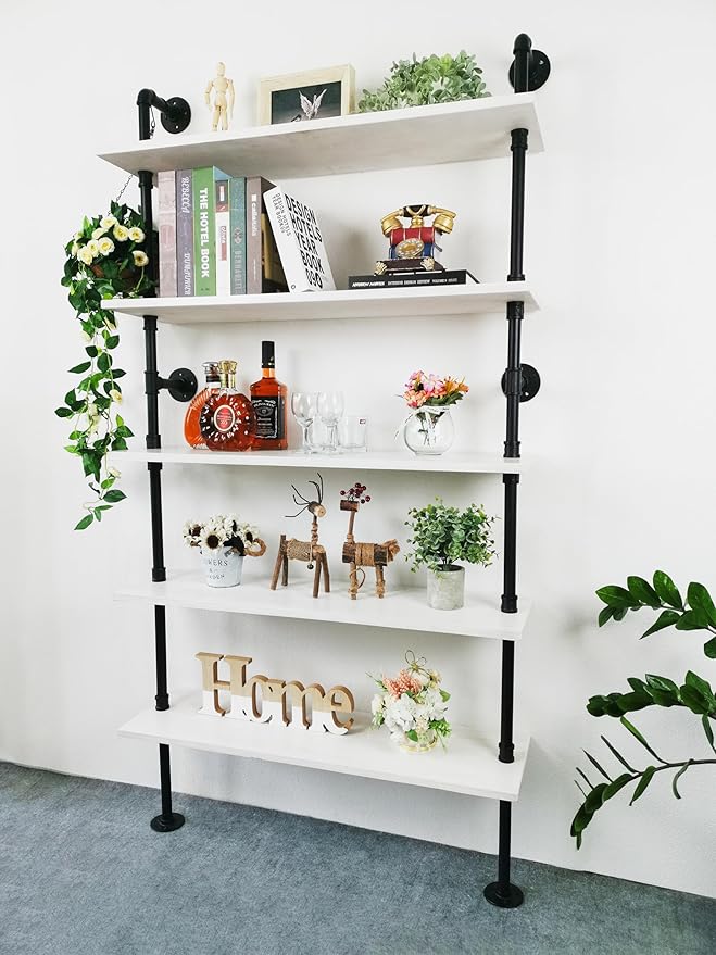 Ladder Pipe Shelves, Wall Mounted Industrial Shelves - Image 8