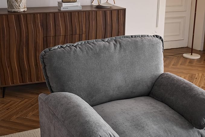 Ball & Cast 38" Oversized Chenille Lounge Chair, Reading Armchair - Image 7