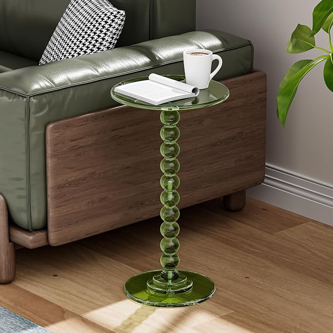 Acrylic Side Table, End Table Round Top - Image 2