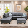 L Shaped Sectional Couches, Leather Couch Modular Sectional Sofa by FONTOI